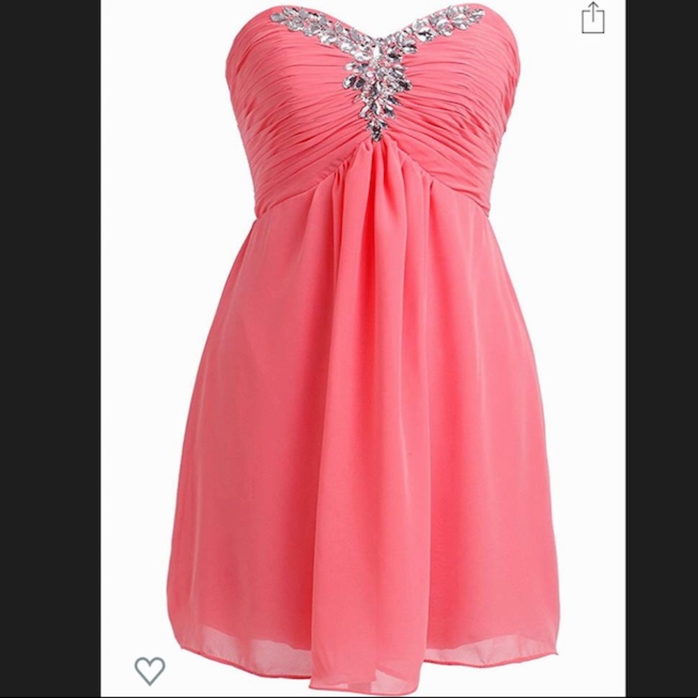 Coral-pink cocktail dress